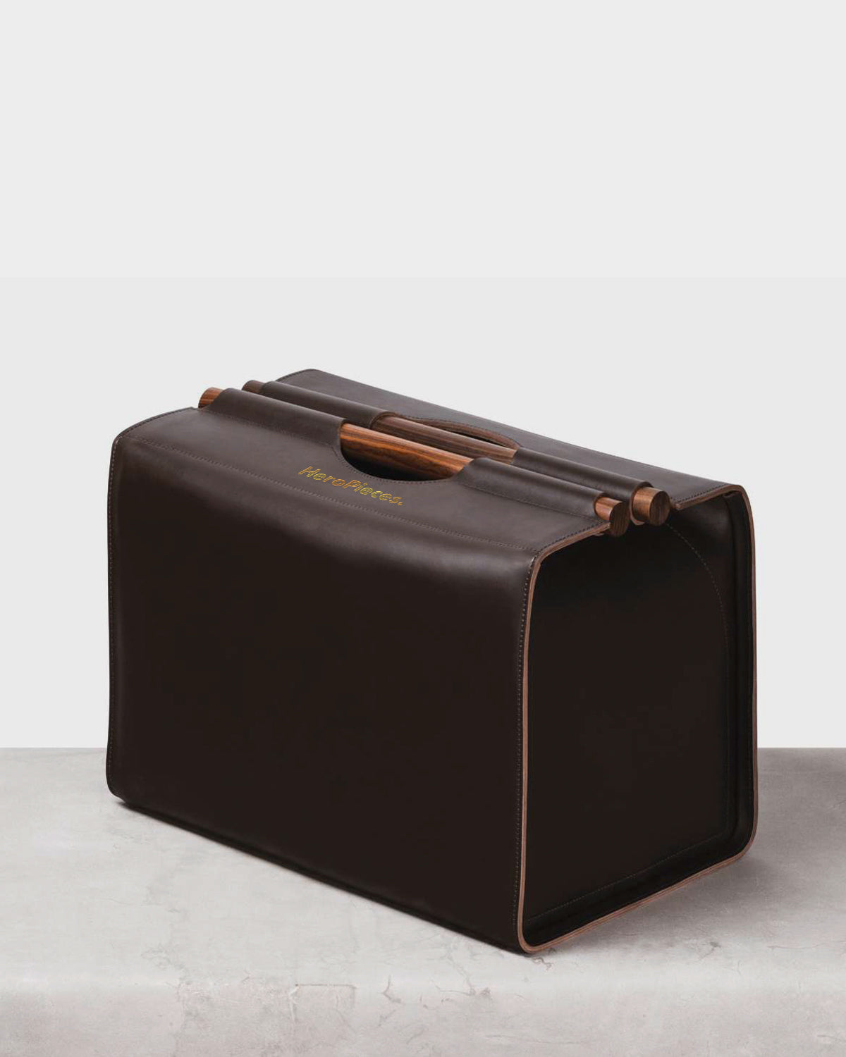 Saddle Leather and Palisander Bottle Tote